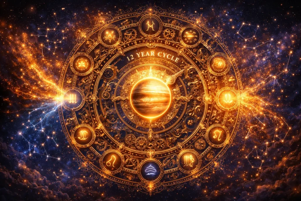 Celestial clock in a cosmic dance