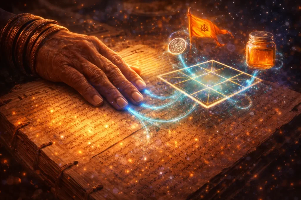 Hand of wisdom and cosmic energy